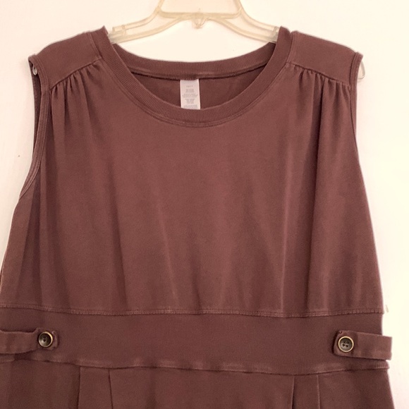 Avon Signature Collection Brown Sleeveless Dress w/Side Button Detail 1X - Picture 2 of 4